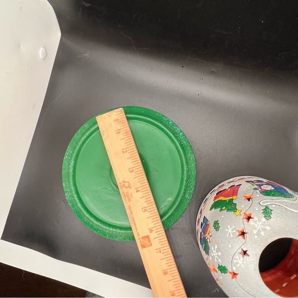 Vntge Candle Holding Glow Dome Christmas Santa & Train. Ceramic 2 Piece - Picture 13 of 16